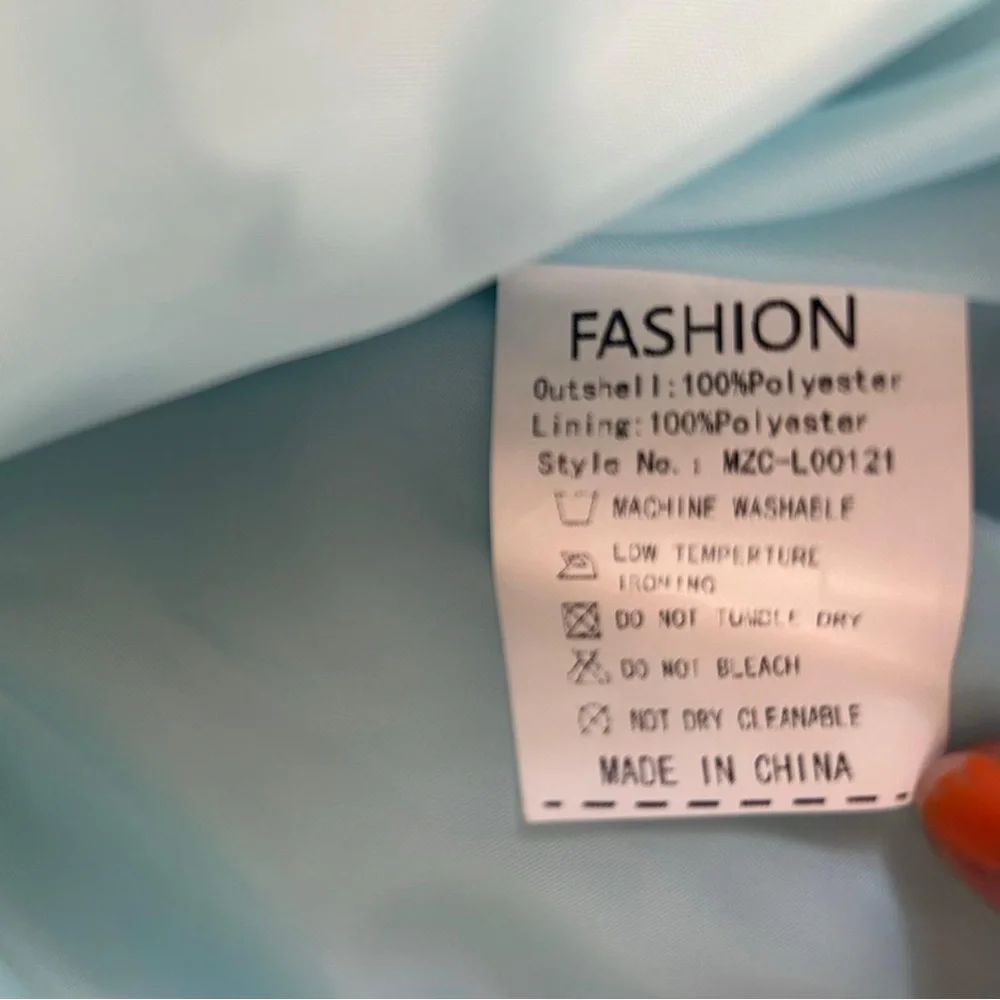 Light Blue Women's Puffer Jacket - Picture 8 of 8